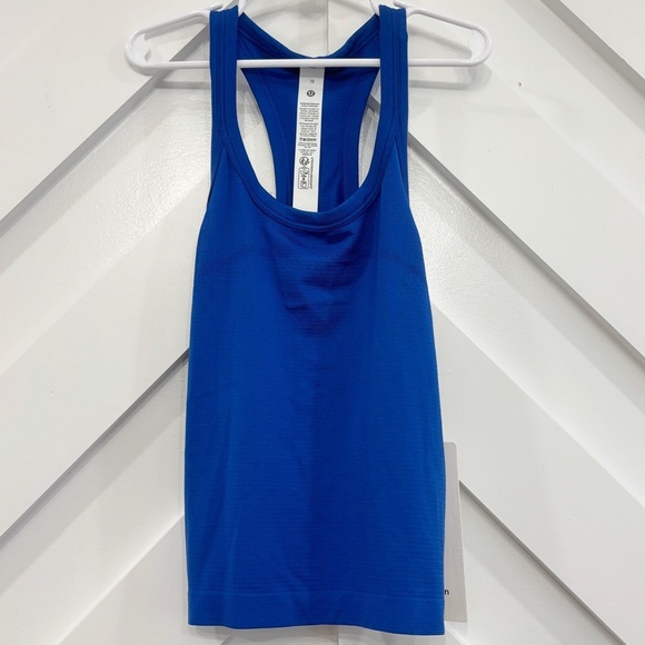 NWT Lululemon Swiftly Tech Cropped Racerback Tank Top In Galactic Blue Size 10 - Picture 1 of 6